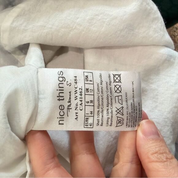 Nice Things Paloma S White Blue Embroidered Cotton Skirt Size 40 / US 8 - Picture 4 of 4